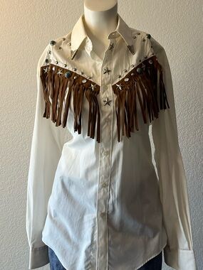 Accessory Lady White Collared Shirt